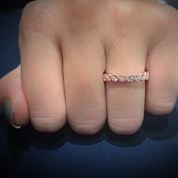 Rose Gold Bezel Beauty Diamond Eternity Ring In San Jose Sunnyvale jewelry store near me Rose Gold Bezel Beauty Diamond Eternity Ring In San Jose Sunnyvale jewelry store near me