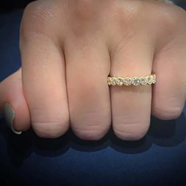 Yellow Gold Bezel Beauty Diamond Eternity Ring In San Jose Sunnyvale jewelry store near me