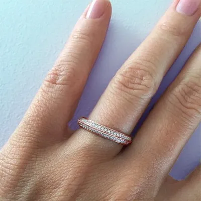 Rose Gold Eternity Pave Wedding Ring In Norwalk Connecticut jewelry store near me