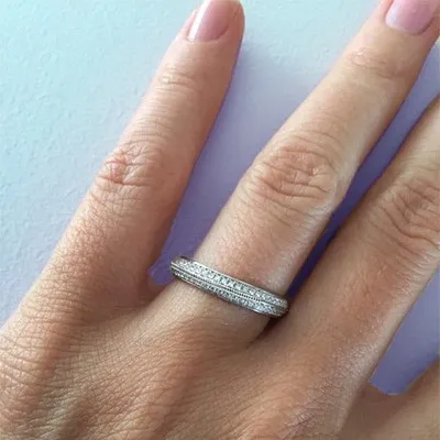 White Gold Eternity Pave Wedding Ring In Norwalk Connecticut jewelry store near me