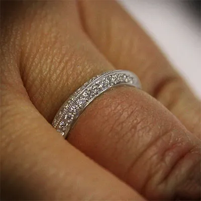 White Gold Eternity Pave Wedding Ring In Norwalk Connecticut jewelry Wabash avenue