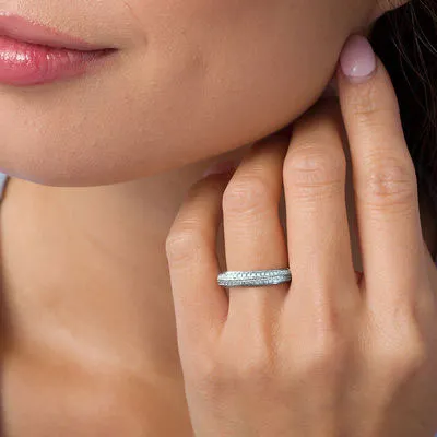 Platinum Eternity Pave Wedding Ring In Norwalk Connecticut jewelry windy city
