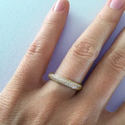 Yellow Gold Eternity Pave Wedding Ring In Norwalk Connecticut jewelry store near me