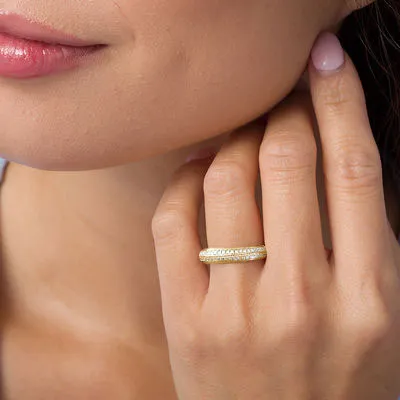Yellow Gold Eternity Pave Wedding Ring In Norwalk Connecticut jewelry windy city