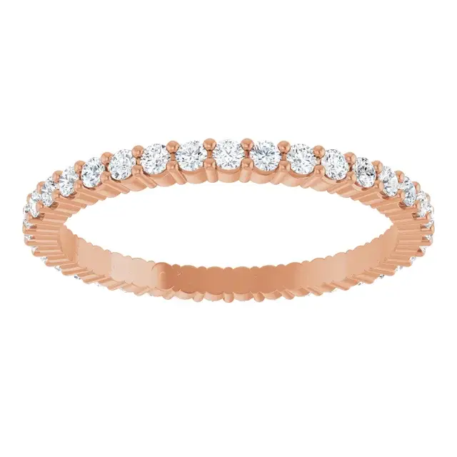 Rose Gold Classic Shared Prong Diamond Eternity Ring In Honolulu