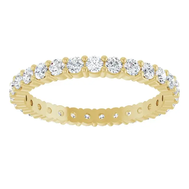 Yellow Gold Simple 1 CTW Diamond Eternity Ring in Trenton New Jersey