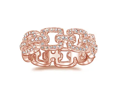 Rose Gold Pave Chain Eternity Wedding Ring In Napa California