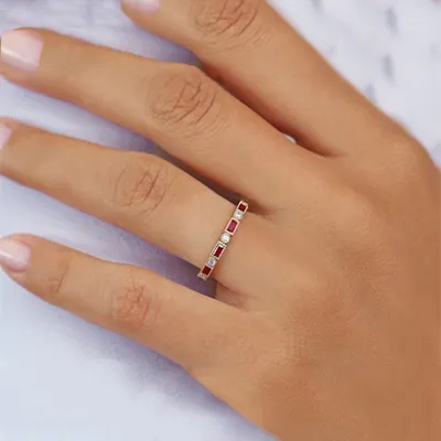 Platinum Ruby and Diamond Eternity Wedding Ring In Atherton California jewelry store near me