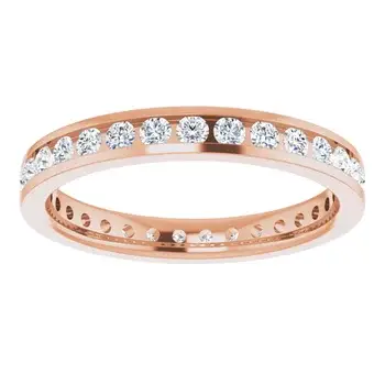 Rose Gold Channel Set Diamond Eternity Ring In Hillsborough California