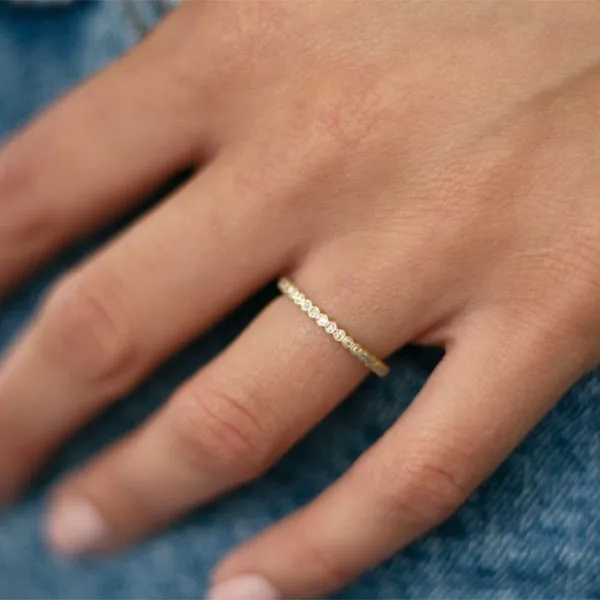 Yellow Gold Art Deco Vintage Eternity Ring In Los Angeles California jewelry Wabash avenue