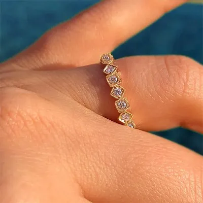 Yellow Gold Pretty Hand Crafted Wedding Ring In Houston Texas jewelry store near me