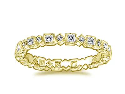 Yellow Gold Pretty Hand Crafted Wedding Ring In Houston Texas