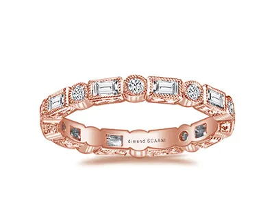 Rose Gold Diamond Eternity Wedding Band In Houston Texas