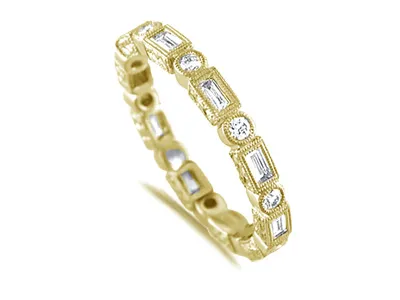 Yellow Gold Diamond Eternity Wedding Band In Houston Texas jewelry store near me