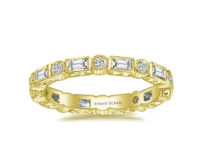 Yellow Gold Diamond Eternity Wedding Band In Houston Texas