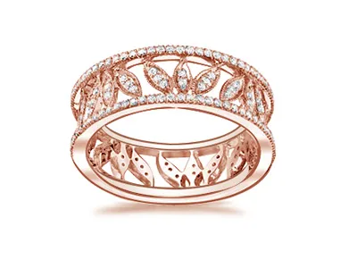 Rose Gold Openwork Eternity Ring For Women In San Diego