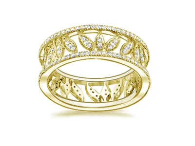 Yellow Gold Openwork Eternity Ring For Women In San Diego