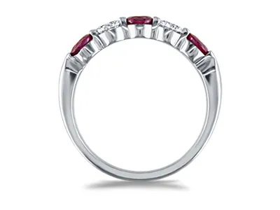 White Gold Five Stone Ruby and Diamond Ring in Illinois jewelry Wabash avenue