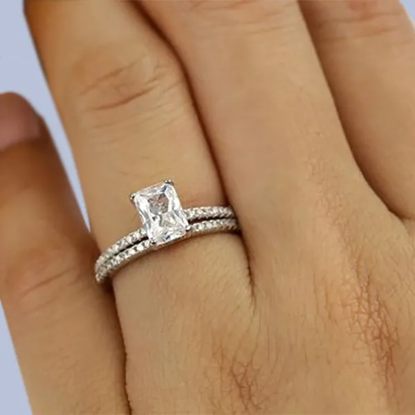 White GoldEngagement And Wedding Ring Set At Jewelry Store from best jeweler