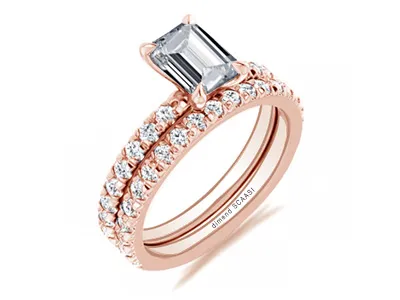 Rose Gold Engagement And Wedding Ring Set At Jewelry Store jewelry Wabash avenue