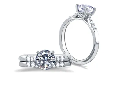 White GoldMatching Wedding Ring and Engagement Diamond Ring jewelry store near me