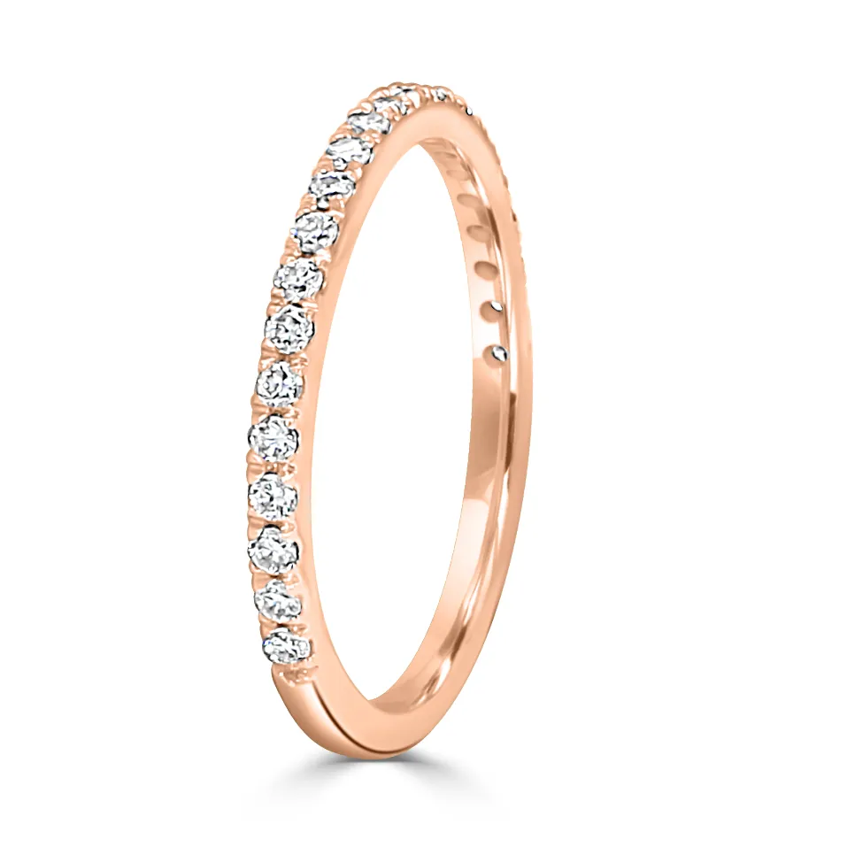 Rose Gold Perfect Wedding And Anniversary Half Set Diamond Band jewelry store near me