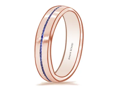 Rose Gold Sapphire and Gold Men's Wedding Band and Ring jewelry store near me