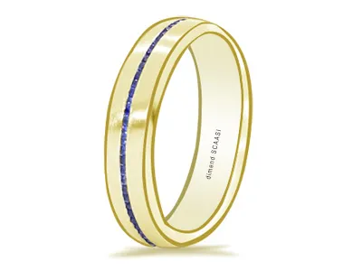 Yellow Gold Sapphire and Gold Men's Wedding Band and Ring jewelry store near me