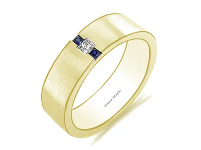 Yellow Gold Blue Sapphire Wedding Ring For Men jewelry store near me