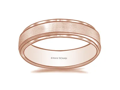 Rose Gold Satin Finish Wedding Ring For Men