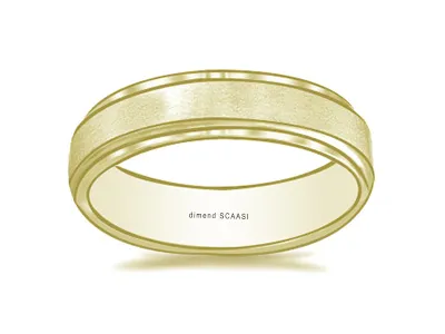 Yellow Gold Satin Finish Wedding Ring For Men