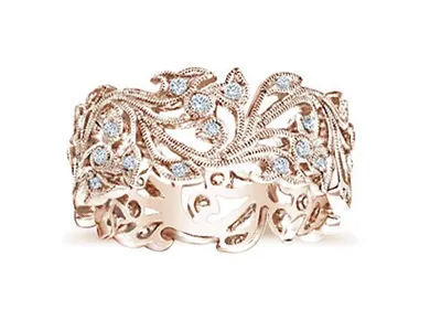 Rose Gold Diamond Ring Anniversary Gift Idea For Her