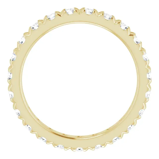 Yellow Gold Most Popular French Pave Diamond Wedding Band jewelry Wabash avenue