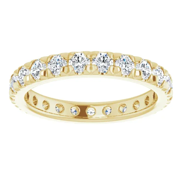 Yellow Gold Most Popular French Pave Diamond Wedding Band