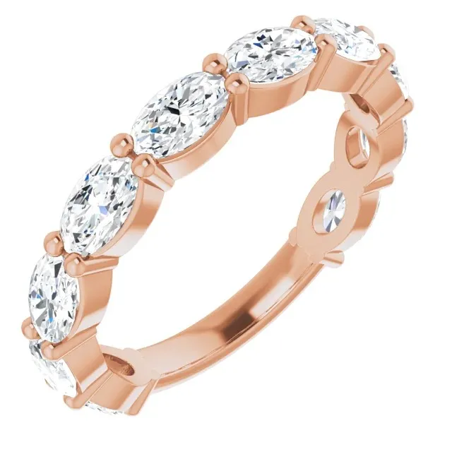 Rose Gold Stunning Oval Cut Diamond Band For Women