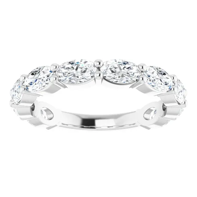 Platinum Stunning Oval Cut Diamond Band For Women jewelry store near me