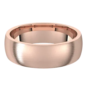 Rose Gold Classic And Comfortable Domed Wedding Band For Him