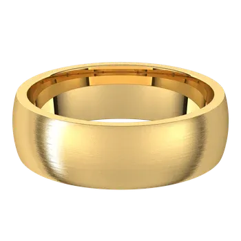 Yellow Gold Classic And Comfortable Domed Wedding Band For Him