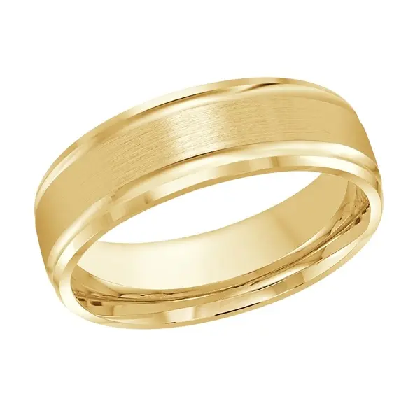 Yellow Gold Modern Beveled Wedding Band For Men