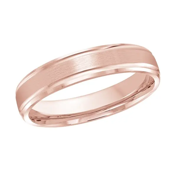 Rose Gold Modern Beveled Wedding Ring 