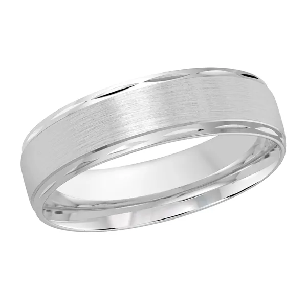 White GoldMatt Center and High Polish Edge Wedding Band