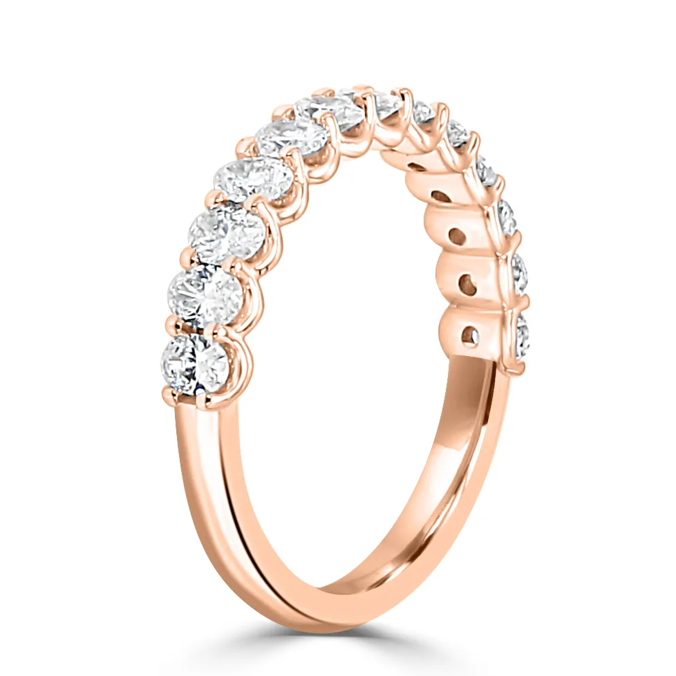 Rose Gold Oval Set Wedding Band jewelry Wabash avenue