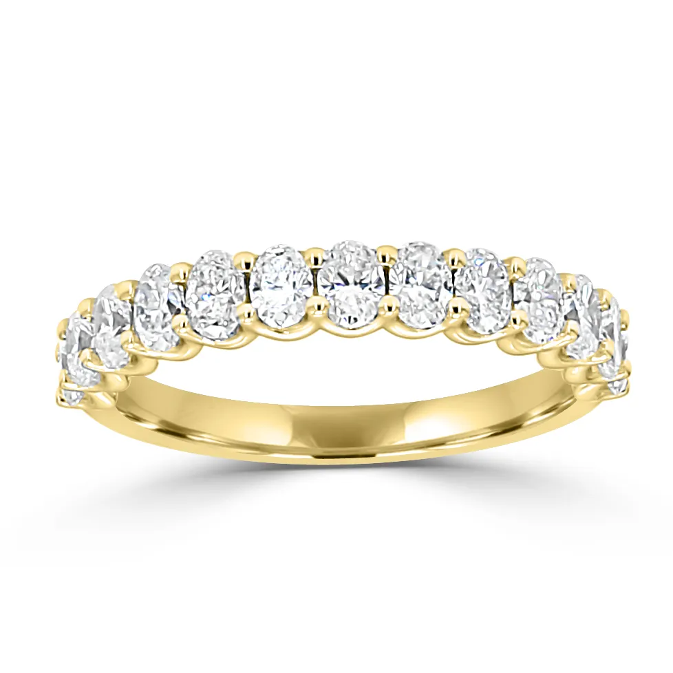 Yellow Gold Oval Set Wedding Band