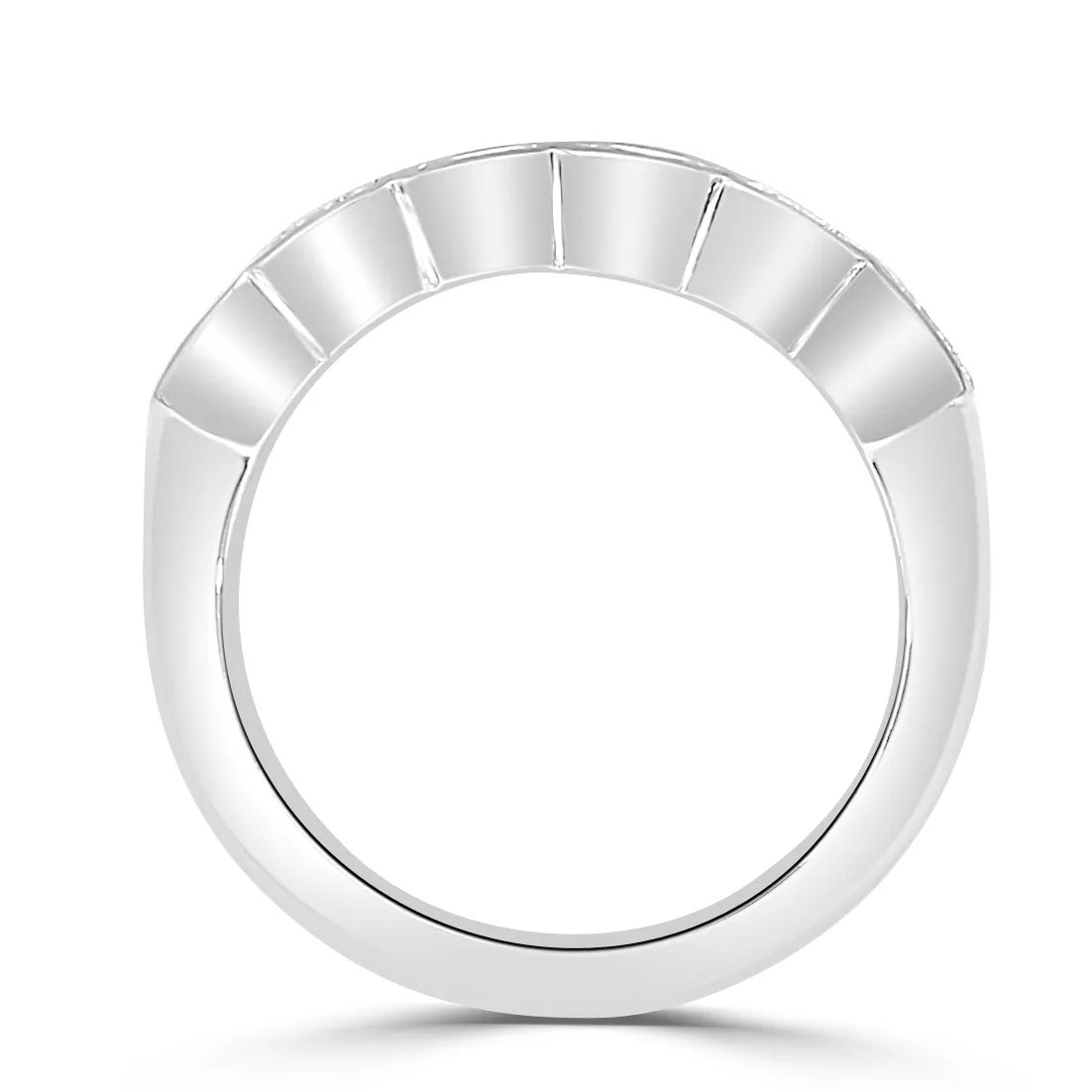 White Gold Stunning Half Bezel Band jewelry store near me