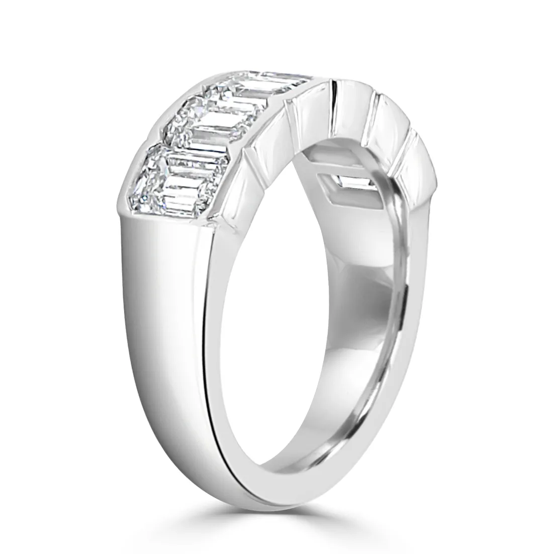 White Gold Stunning Half Bezel Band jewelry Wabash avenue