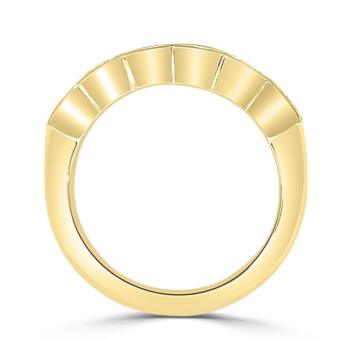 Yellow Gold Stunning Half Bezel Band jewelry store near me