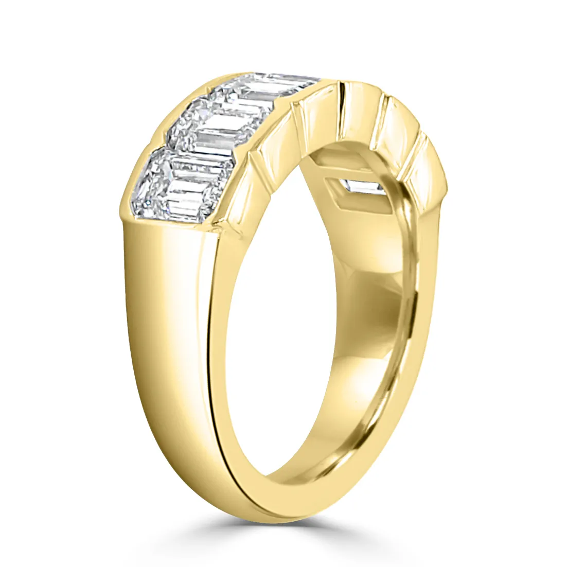 Yellow Gold Stunning Half Bezel Band jewelry Wabash avenue