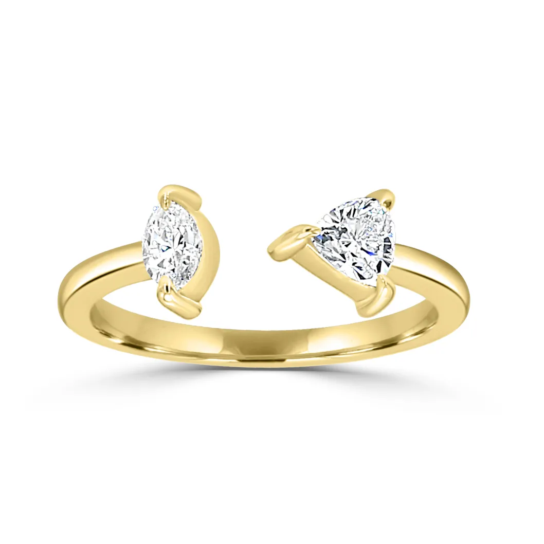 Yellow Gold Open Diamond Ring
