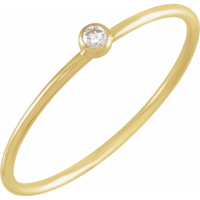 Yellow Gold Diamond Stackable Wedding Ring