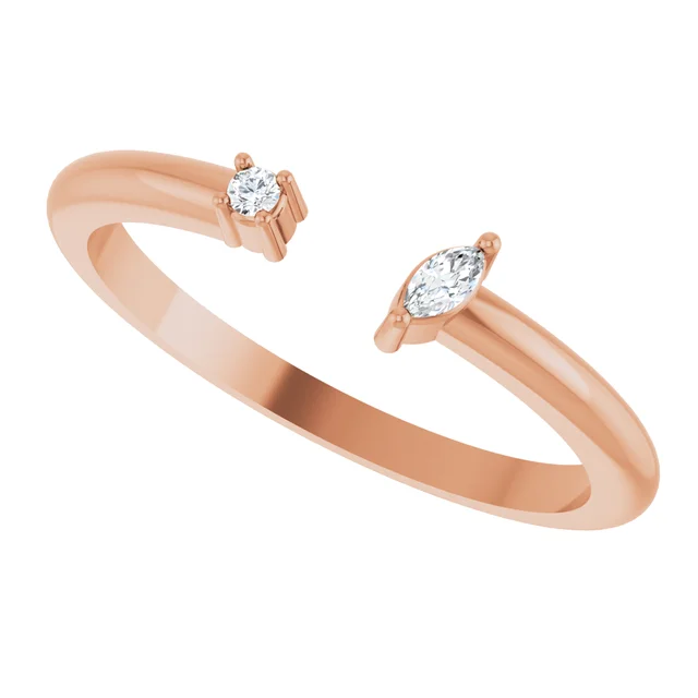 Rose Gold Diamond Negative Space Ring from best jeweler Rose Gold Diamond Negative Space Ring from best jeweler
